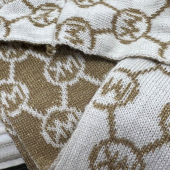 Michael Kors Scarf One Size Jet Set Logo Print Reversible Infinity Muffler White - Picture 3 of 6